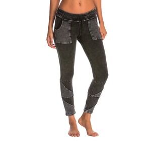 Free People Movement Kyoto workout leggings black and gray patchwork Medium